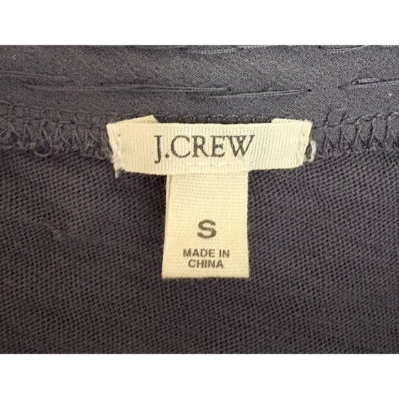 J Crew tank top Small Gray Bugle Bead Decoration Cotton Top Silk Trim Edging - Picture 3 of 6